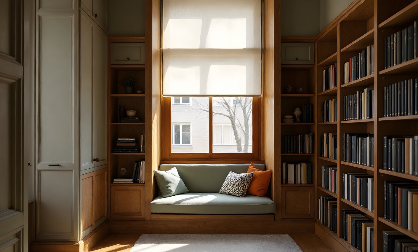 A calm reading alcove in a private school library